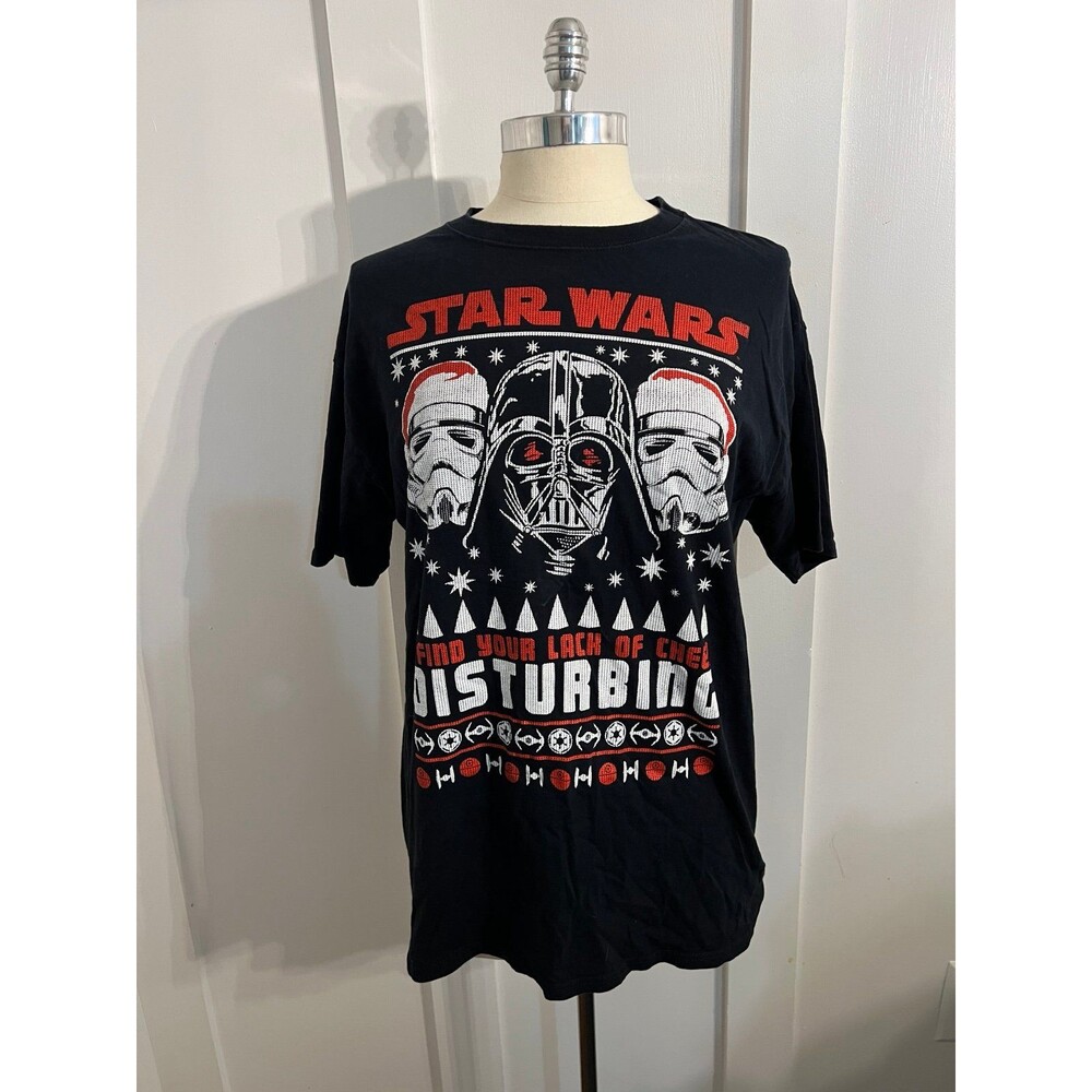 Fifth Sun Star Wars Darth Vader Lack Of Cheer Disturbing Christmas Shirt Black L